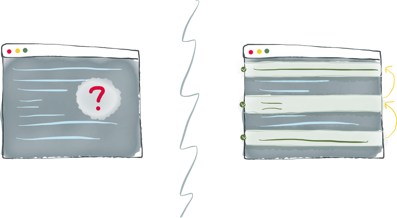 Using "chains of actions" to gradually understand a never-before-seen piece of code