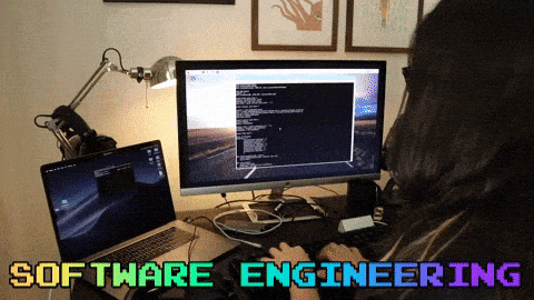 estefannie pretending to code like they do in the movies